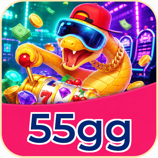 Interface do aplicativo 55gg mostrando jogos disponíveis no iOS e Android